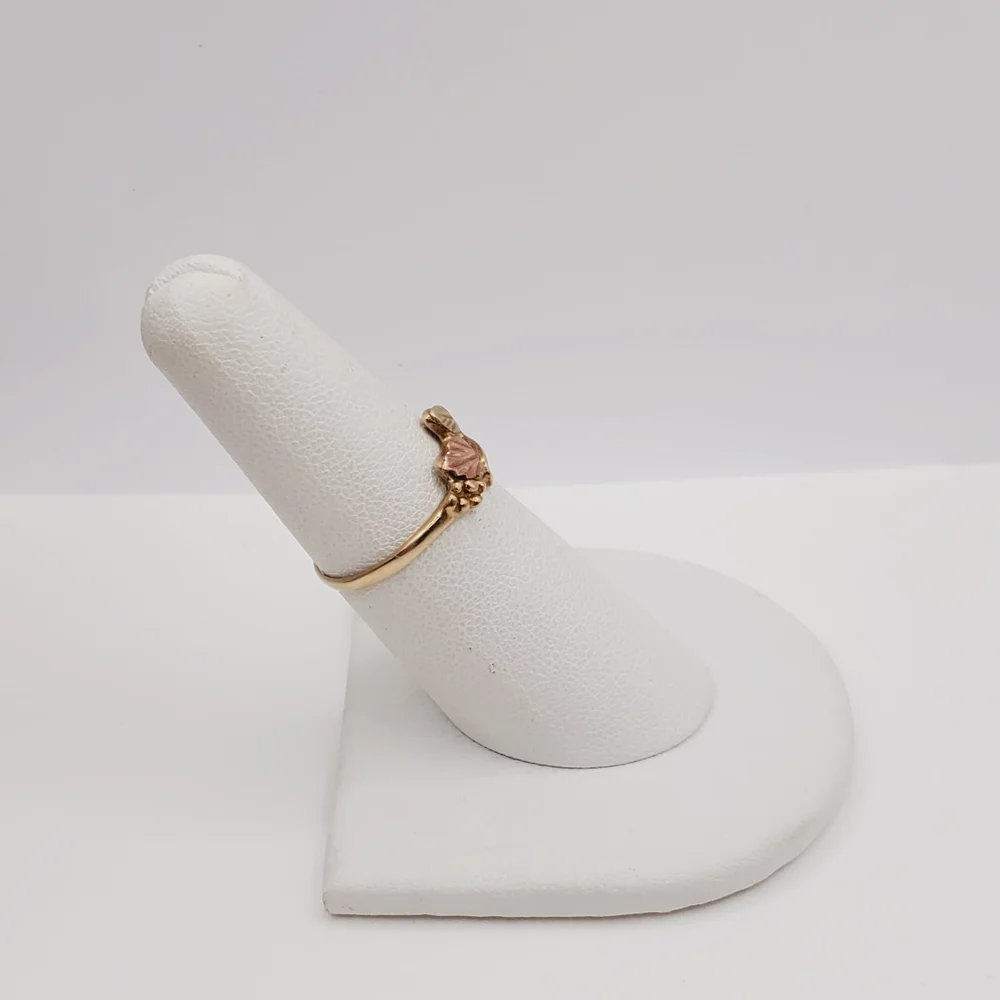 10k Yellow & Rose Gold Ring Grapevine Ring Leaf Ring